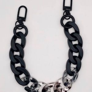 Chunky chain link wristlet strap for wallets, key holders, or SLGs Matte Black